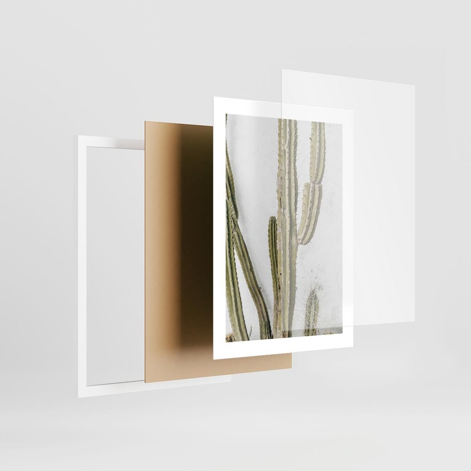 Plakat w ramie 30x40 - Kaktus w Stylu Boho - kaktus, roślina tropikalna - rama biała