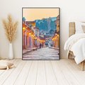 Obraz w ramie 70x100 - W stronę marzycielskich horyzontów - włoska uliczka, wieczór - rama czarna