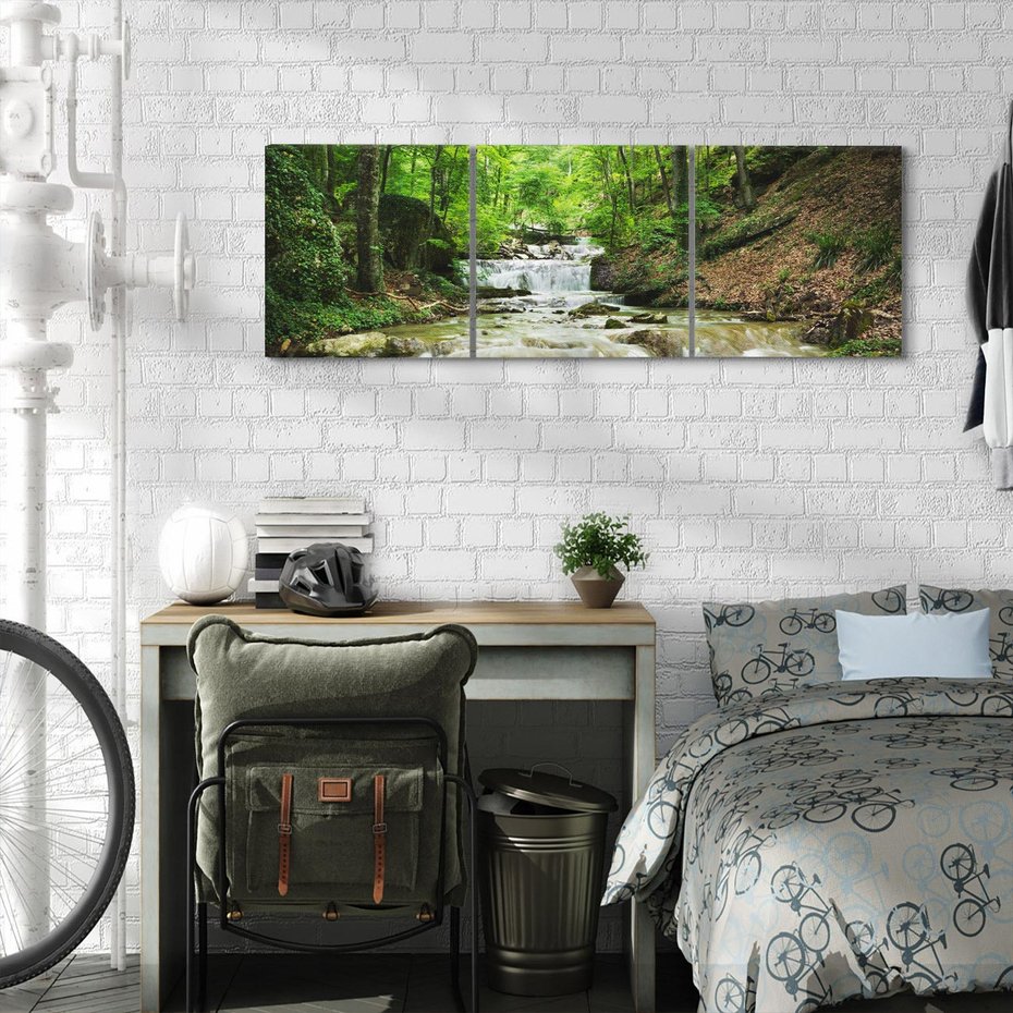 Obraz na płótnie 150x50 - Plączący się strumień - rzeka, strumień