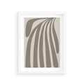Plakat w ramie 30x40 - Beżowa Delikatność - nowoczesna sztuka, plakat modern - rama biała