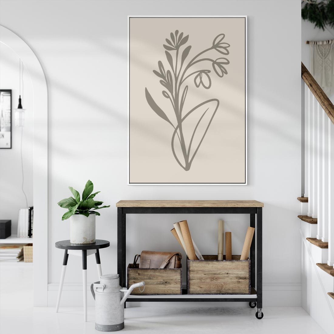 Obraz w ramie 50x70 - Kwiatowe Spektrum - nowoczesny plakat, subtelna sztuka - rama biała