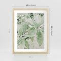 Plakat w ramie 40x50 - Jasnozielone Liście w Kompozycji - liście, jasna zieleń - rama drewno