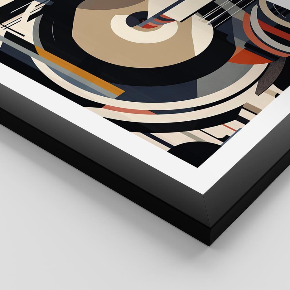 Plakat w ramie 40x50 - Wibracje Marzeń - abstrakcyjny obraz, geometryczne koła - rama czarna