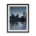 Plakat w ramie 50x70 - Nocne pejzaże miasta - miasto, nocą - rama czarna