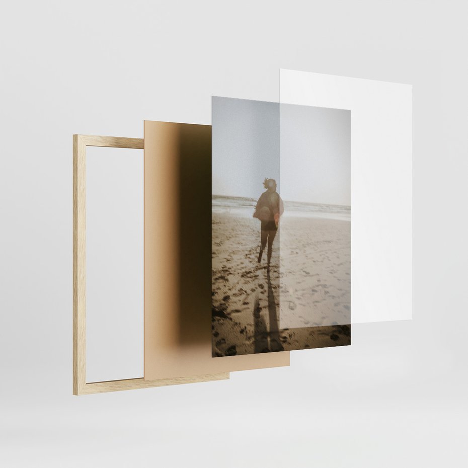 Zestaw obrazy w ramie 50x70 galeria - Plaża, palmy, zachód, słońca, morze - rama drewno