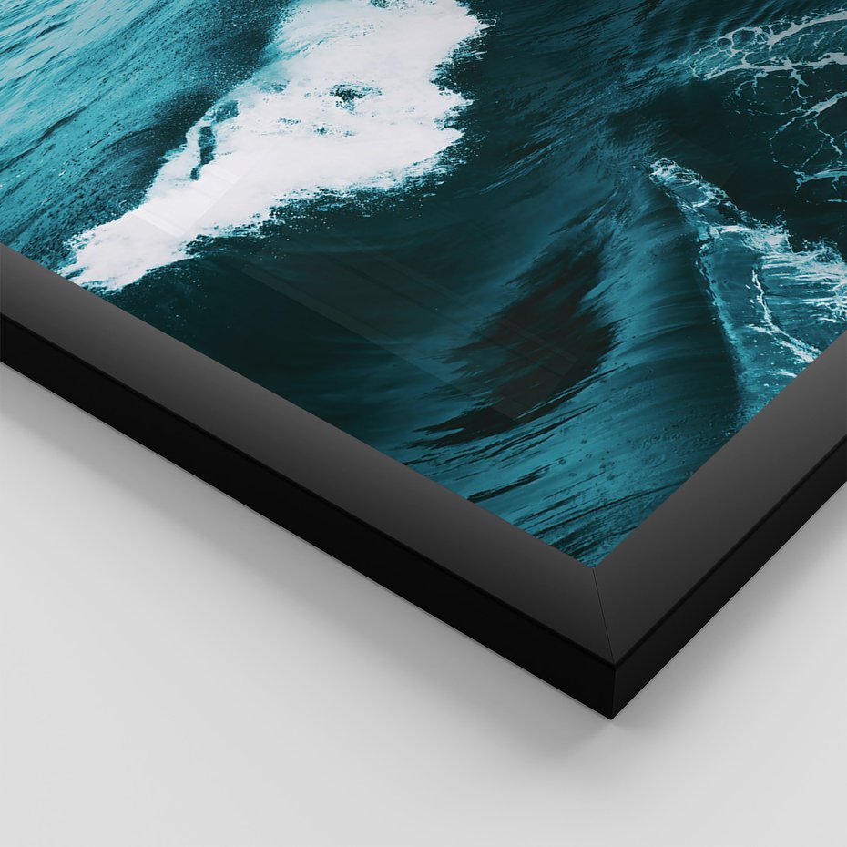 Zestaw obrazy w ramie 30x40 galeria - Morze, ocean, fale, woda - rama czarna