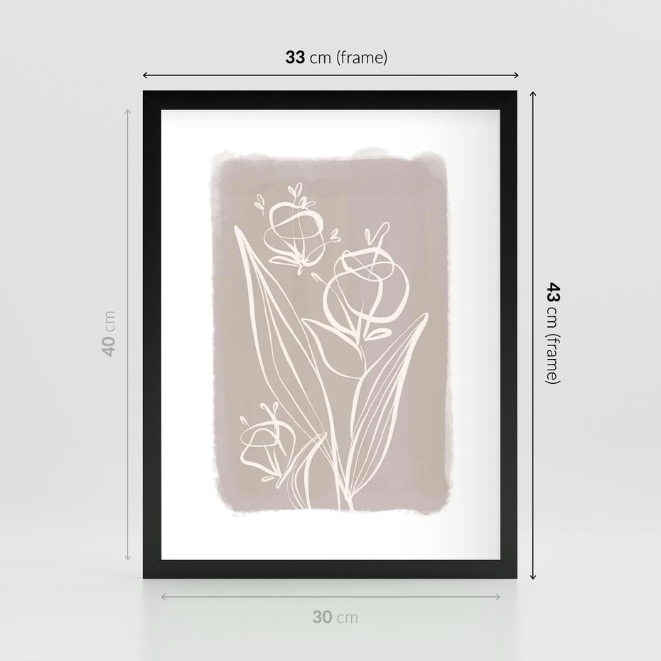 Plakat w ramie 30x40 - Pastelowe Nastroje - nowoczesny subtelny plakat, beżowy - rama czarna