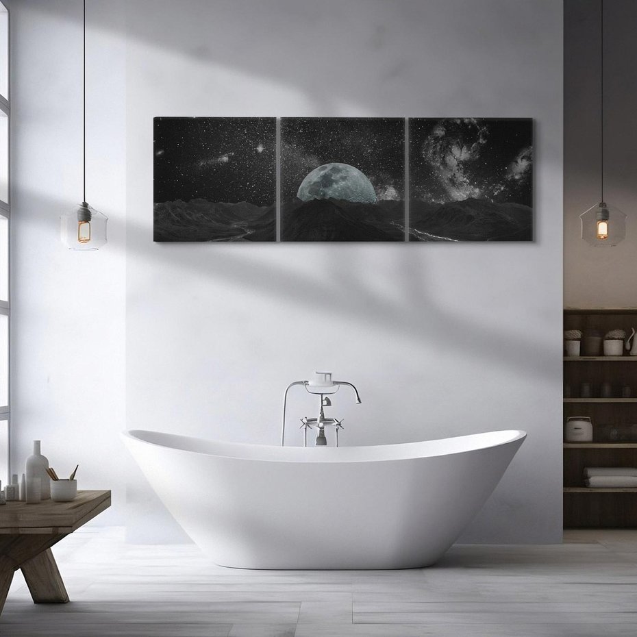 Obraz na płótnie 150x50 - Kosmiczne piękno: ziemia z lotu ptaka - kosmos, ziemia