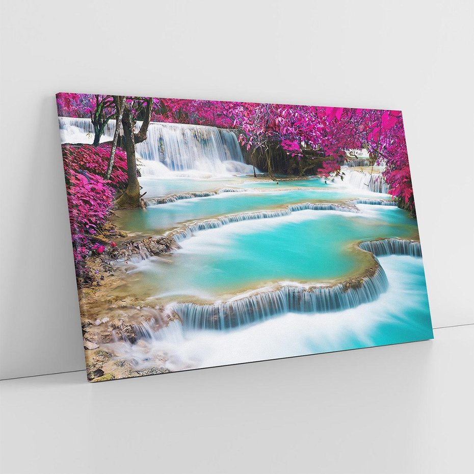 Obraz na płótnie 70x50 - Tajlandzki Wodospad: Moc Natury - Tajlandia, wodospad