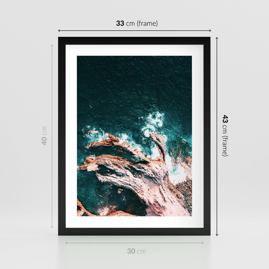 Plakat w ramie 30x40 - Morze w Perspektywie - morze, ocean - rama czarna