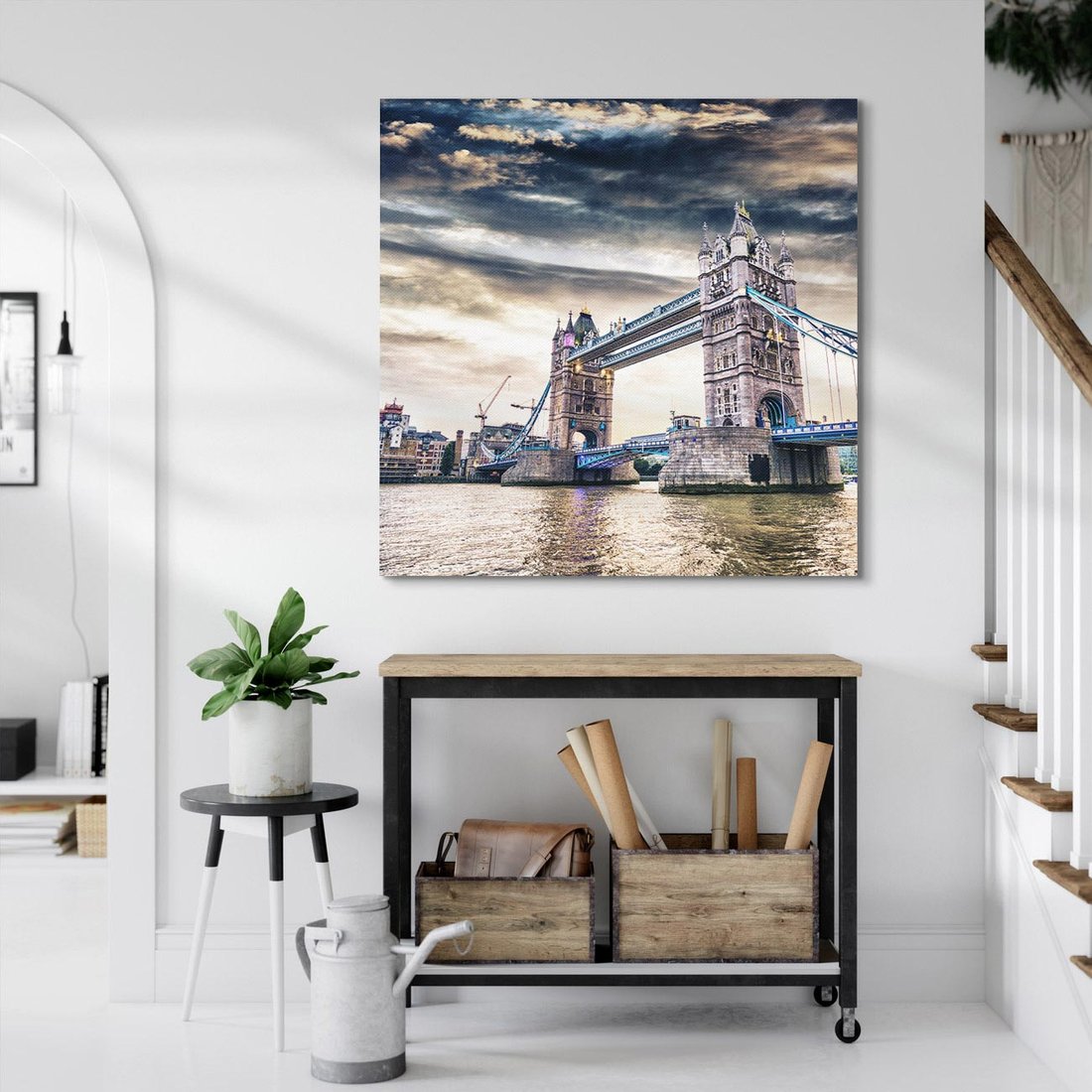 Obraz na płótnie 50x50 - Ikona Londynu - Londyn, most