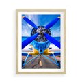 Plakat w ramie 50x70 - Śmigłowiec indygo - samolot, śmigło - rama drewno