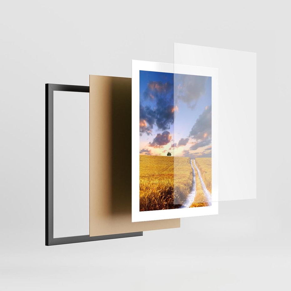 Plakat w ramie 30x40 - Magiczna droga w lesie - droga, ścieżka - rama czarna