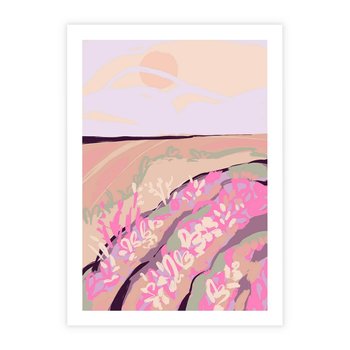 Plakat bez ramy 21x30 - Harmonijny Świt - pastelowy krajobraz, nowoczesny plakat