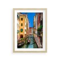 Plakat w ramie 30x40 - Romantyczna Gondola - Wenecja, gondola - rama drewno