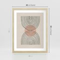Plakat w ramie 40x50 - Nowy Rytuał - abstrakcyjna sztuka, boho kształty - rama drewno