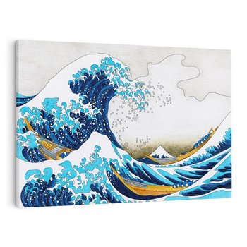 Obraz na płótnie 120x80 - Wzburzone Morze - wielka fala w kaganawie, Hokusai