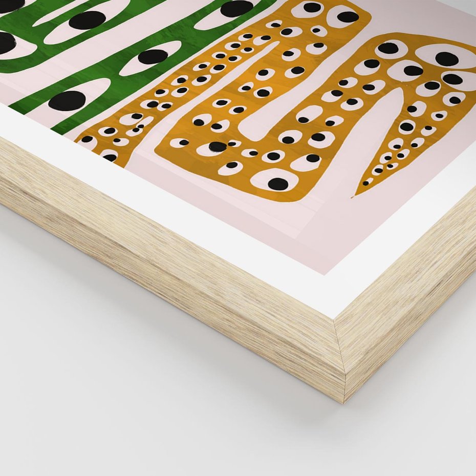 Plakat w ramie 30x40 - Mroczne Wypaczenia - abstrakcyjny obraz, dziwne kształty - rama drewno