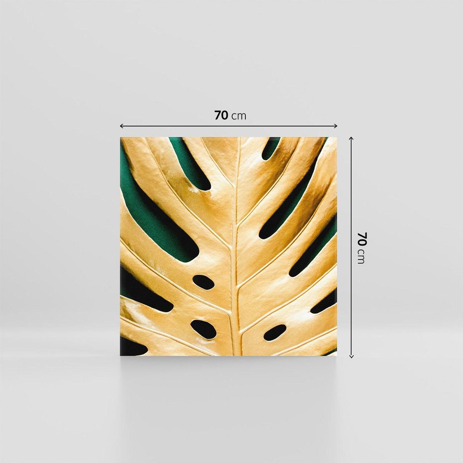 Obraz na płótnie 70x70 - Piękno i Styl - złote, liście