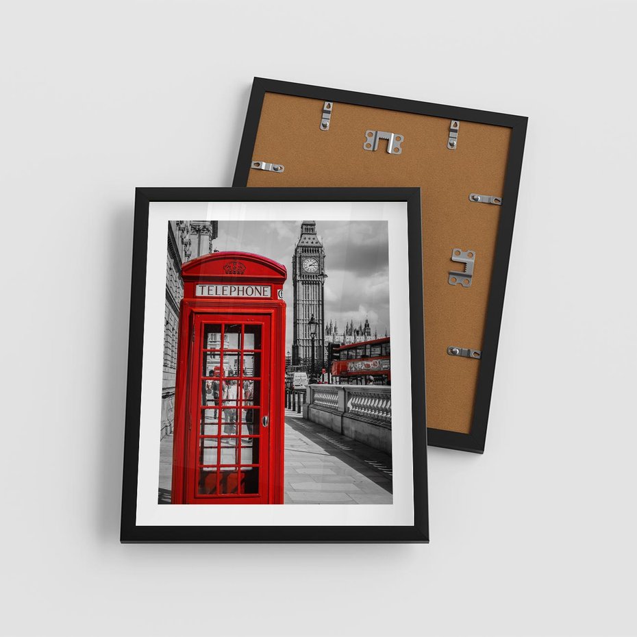 Plakat w ramie 40x50 - Budka w Londynie - Londyn, budka - rama czarna