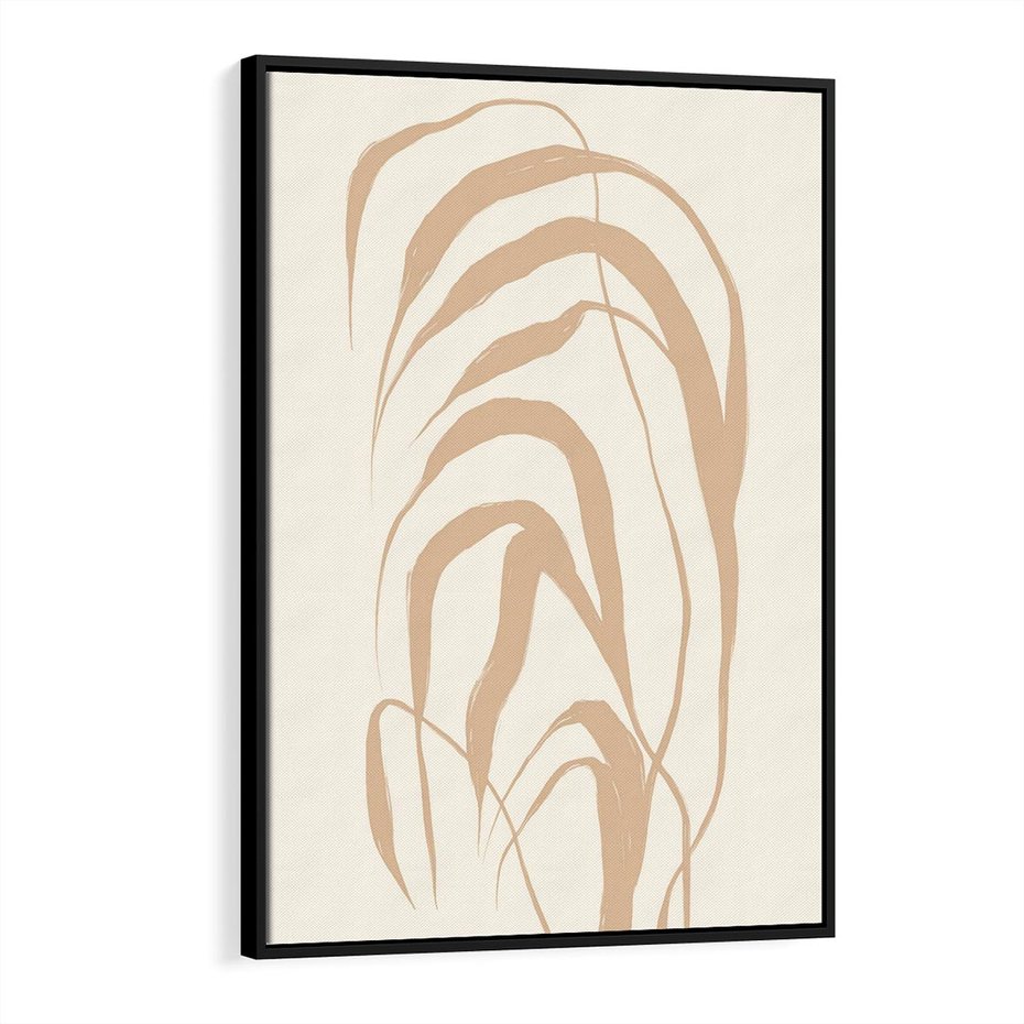 Obraz w ramie 50x70 - Formy Nowoczesności - minimalistyczny plakat, liście palmy - rama czarna