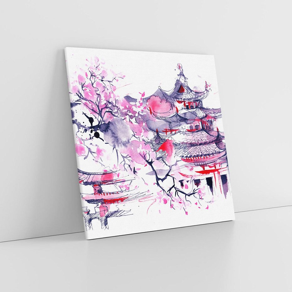 Obraz na płótnie 60x60 - Japońska Serenada: Obraz Azji w Twoim Domu - Japonia, obraz