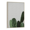 Obraz w ramie 50x70 - Majestatyczne Wysokości - kaktusy, liście - rama drewno