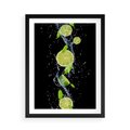 Plakat w ramie 50x70 - Świeżość Cytrusów - limonki, cytryny - rama czarna