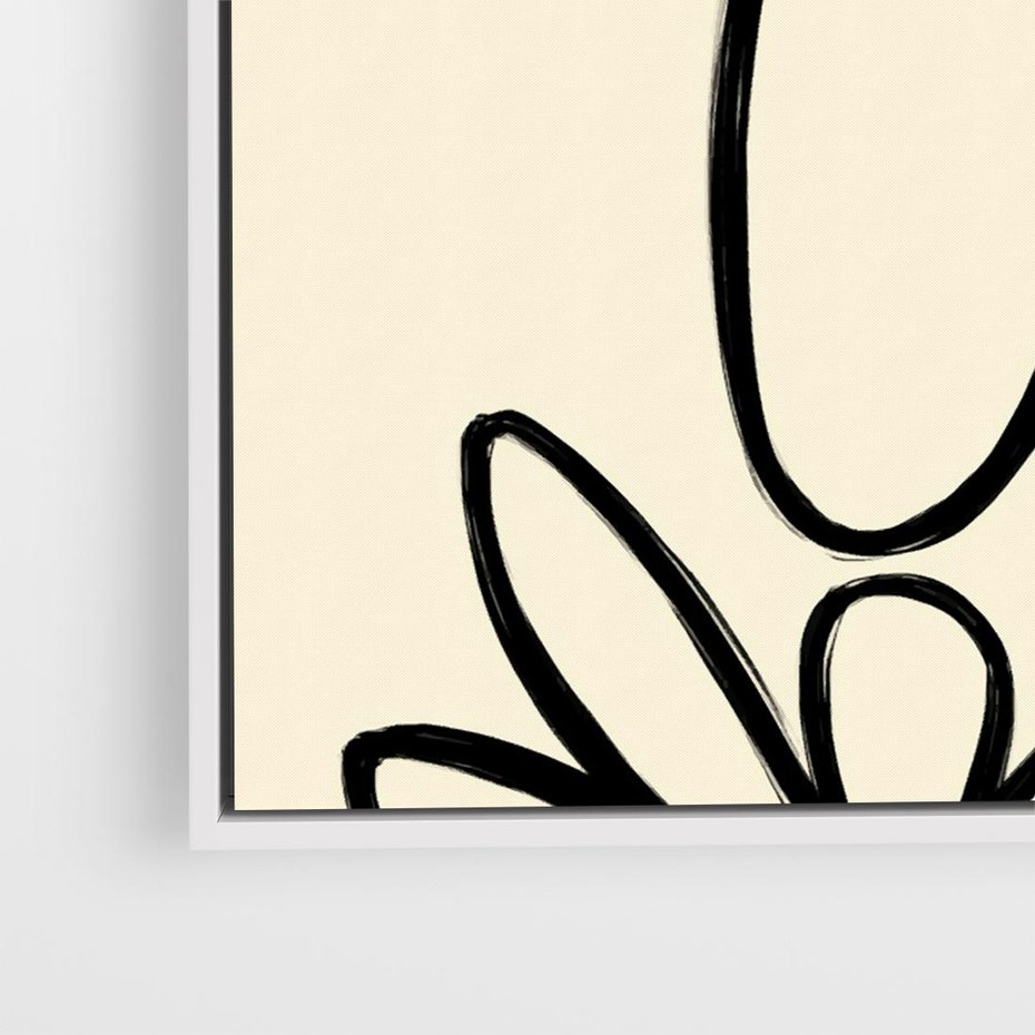 Obraz w ramie 80x80 - Złamane Granice - abstrakcyjna sztuka, przypominająca kwiat - rama biała