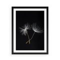 Plakat w ramie 50x70 - Delikatność Wiatru - dmuchawce, makro - rama czarna