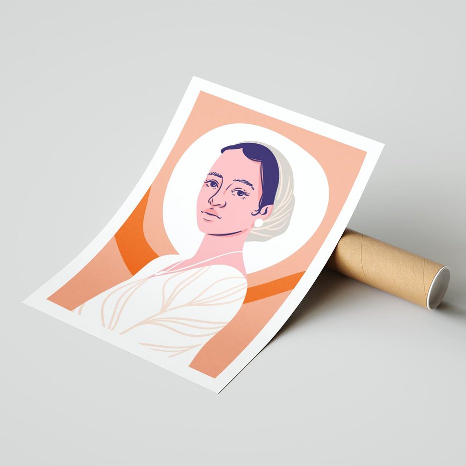 Plakat bez ramy 30x40 - Kobieca Harmonia - nowoczesny plakat, styl retro