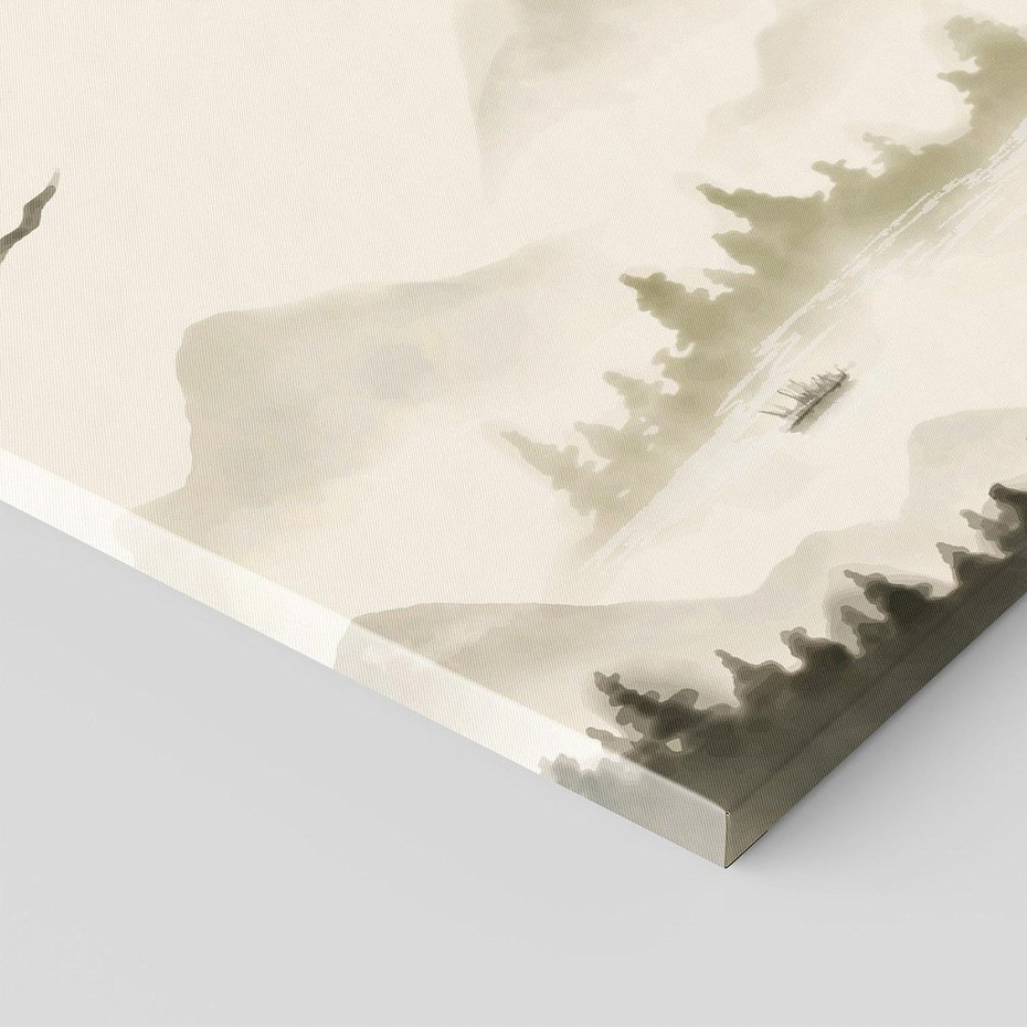 Obraz na płótnie 100x70 - Przyroda Japonii - japońska akwarela, góry