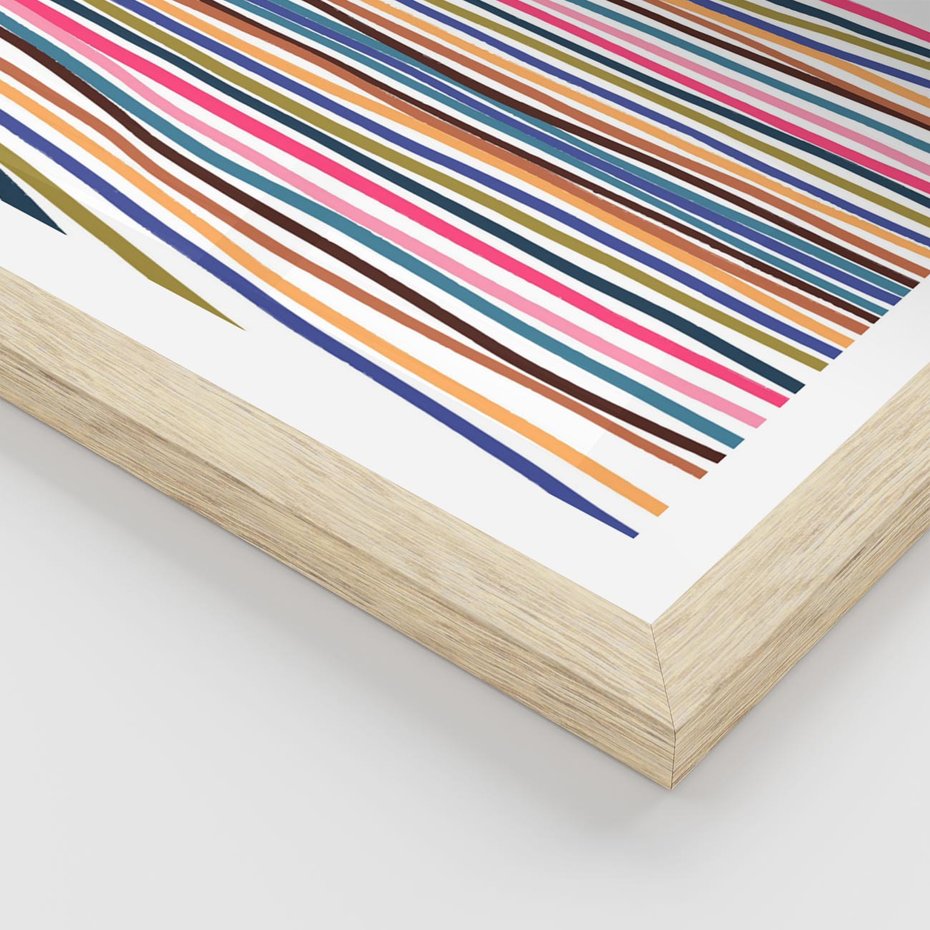 Plakat w ramie 40x50 - Energetyczne Nurtujące - kolorowe wzory, tęczowe żywe kolory - rama drewno