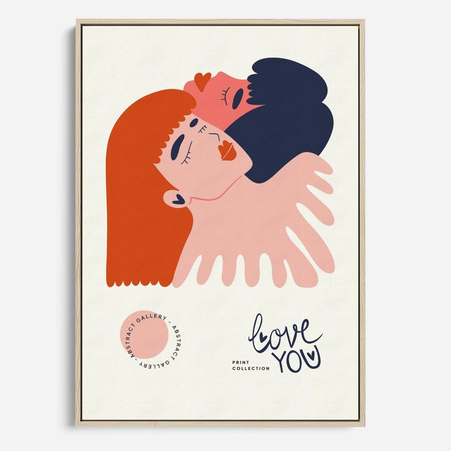 Obraz w ramie 80x120 - Rondo melancholii - para zakochanych, graficzny obraz - rama drewno