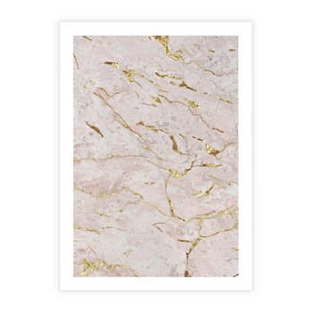 Plakat bez ramy 40x50 - Beżowy Marmur i Złoto - marmur, beżowy marmur