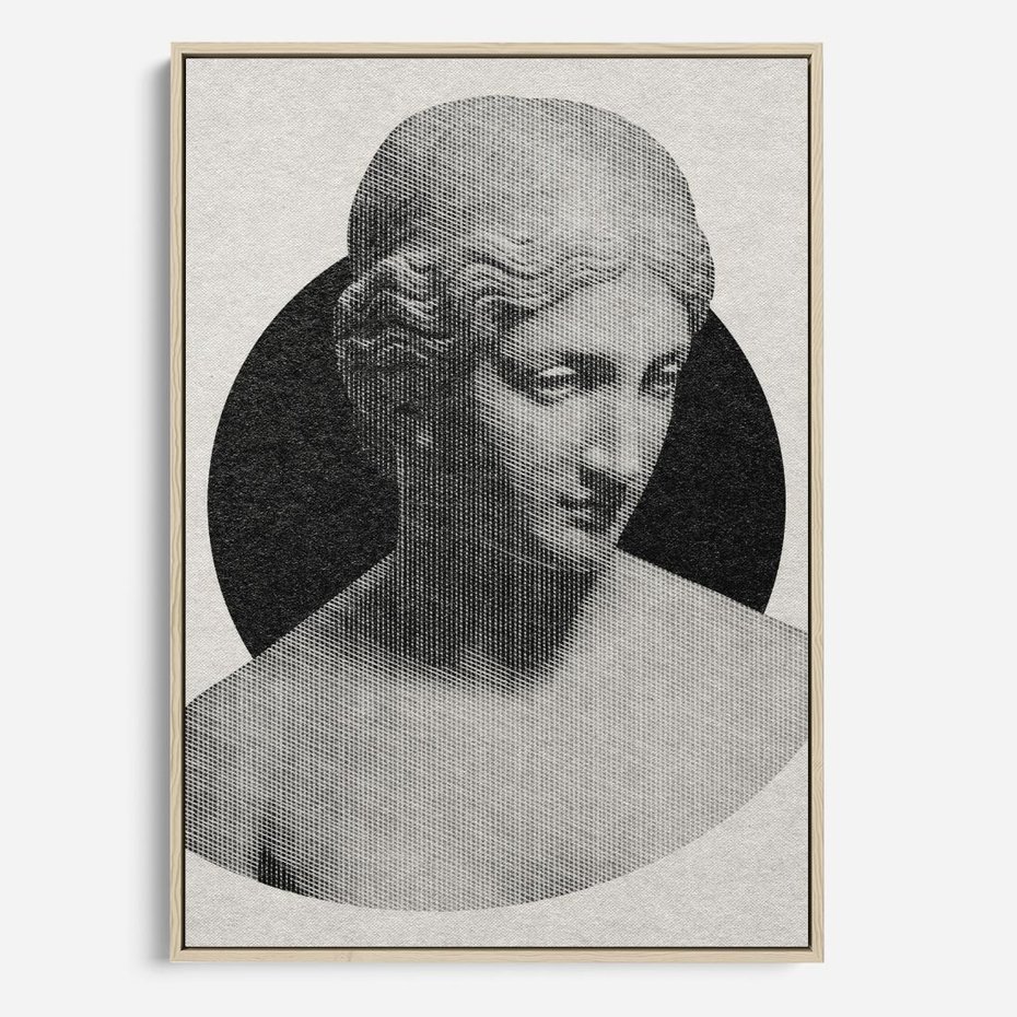 Obraz w ramie 70x100 - Sztuka Zeszłych Czasów - antyczna rzeźba kobiety, posąg - rama drewno