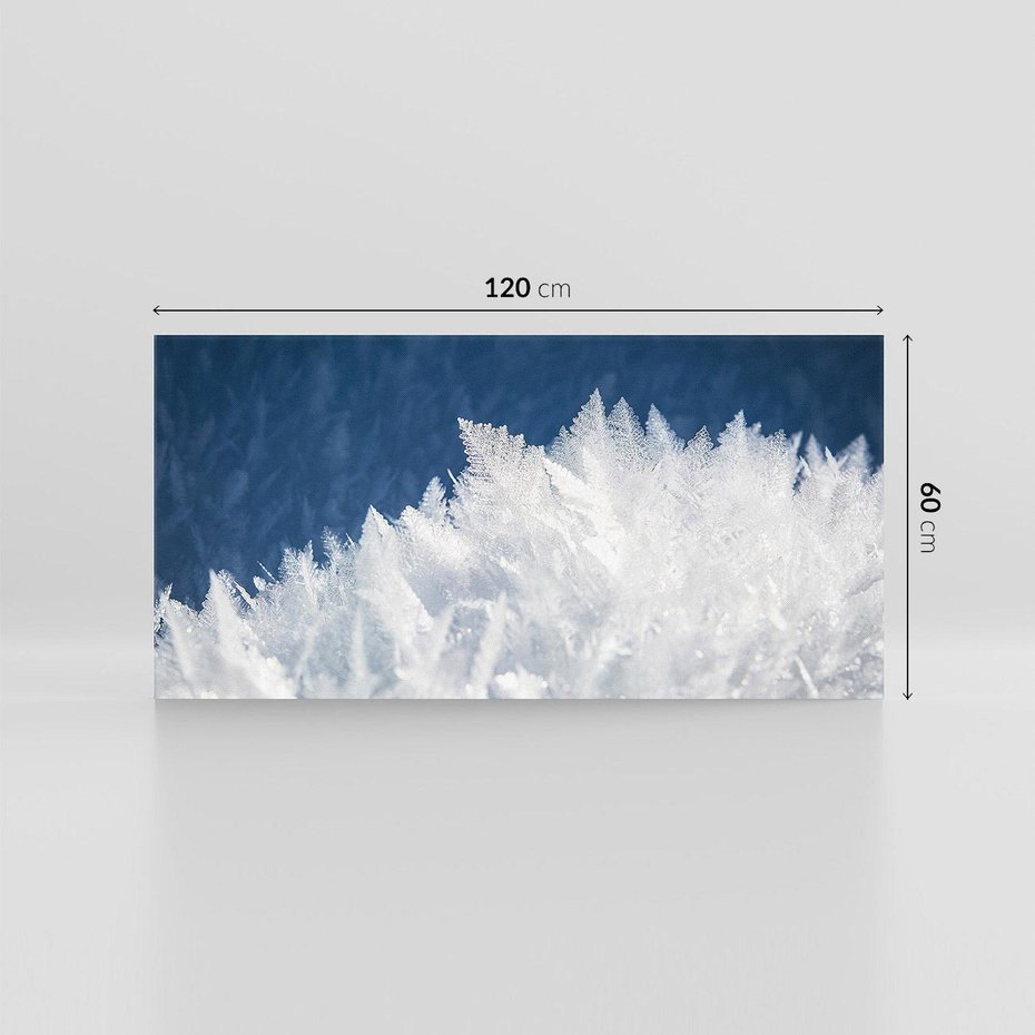 Obraz na płótnie 120x60 - Zimowa magia: Kryształki lodu - zima, kryształki