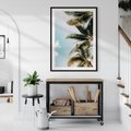 Plakat bez ramy 30x40 - Pod Błękitnym Niebem - palmy, ujęcie z dołu