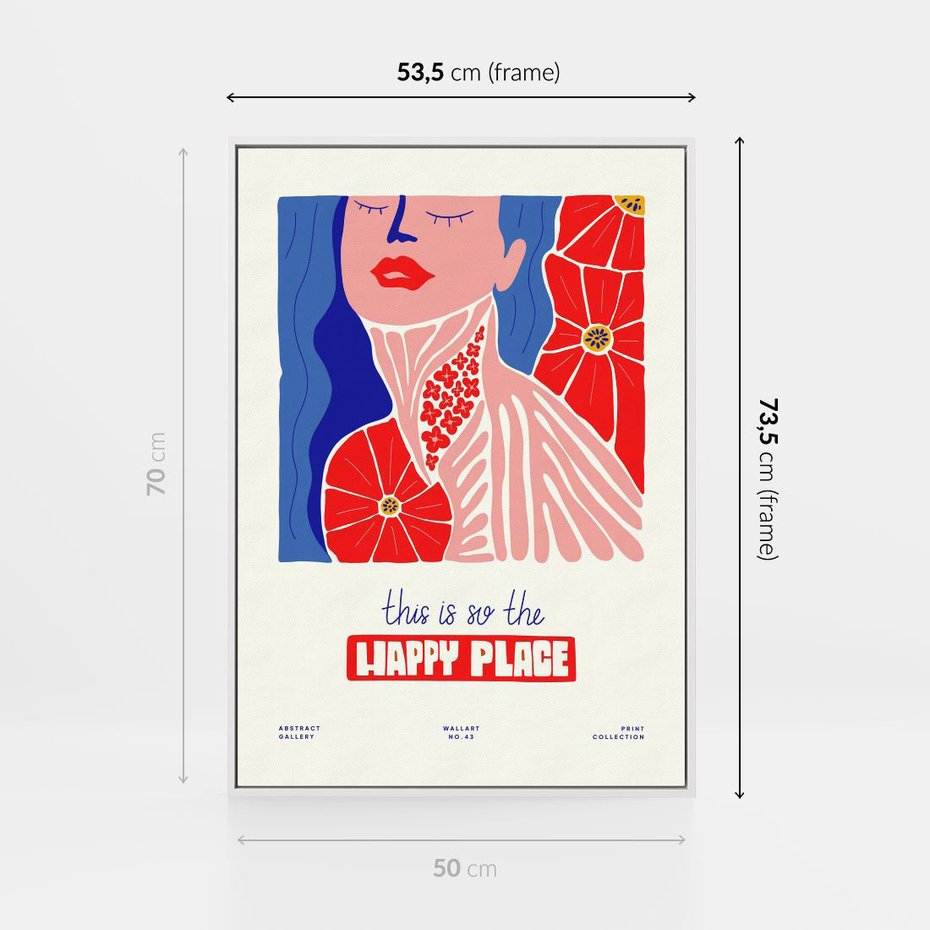 Obraz w ramie 50x70 - Abstrakcyjna Afirmacja - sztuka nowoczesna, abstrakcyjny styl - rama biała