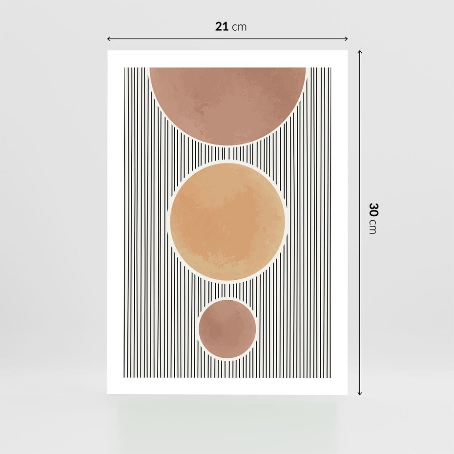 Plakat bez ramy 21x30 - Taniec Linii - abstrakcyjna nowoczesna sztuka, koła okręgi