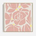 Obraz w ramie 50x50 - Rozplątane Akwarelowe Formy - abstrakcyjne boho kwiaty, kompozycja - rama drewno