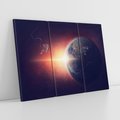 Obraz na płótnie 120x80 - Kosmiczne spotkanie: ziemia i słońce - kosmos, ziemia