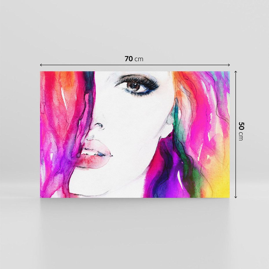 Obraz na płótnie 70x50 - Kobieta Twarz Abstrakcja - kobieta, twarz