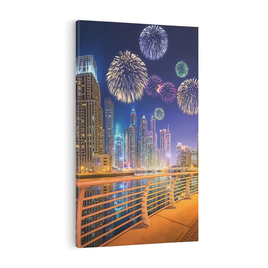 Obraz na płótnie 50x70 - Fajerwerki Nowego Roku - nowy rok, fajerwerki