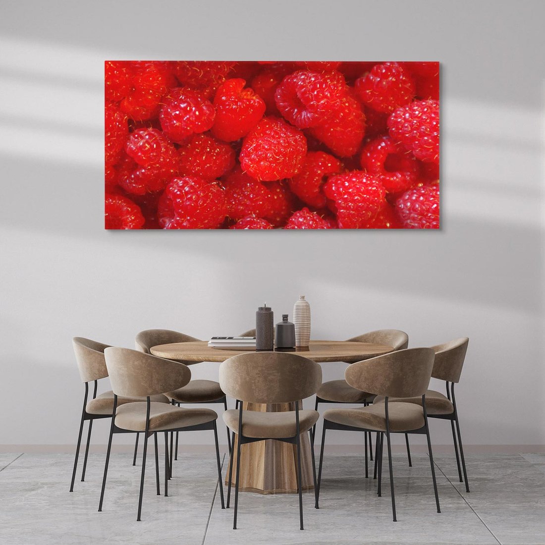 Obraz na płótnie 120x60 - "Maliny - Owocowy Raj - maliny, owoce