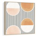 Obraz w ramie 80x80 - Przenikające Kształty - abstrkacyjna nowoczesna sztuka, koła okręgi - rama drewno
