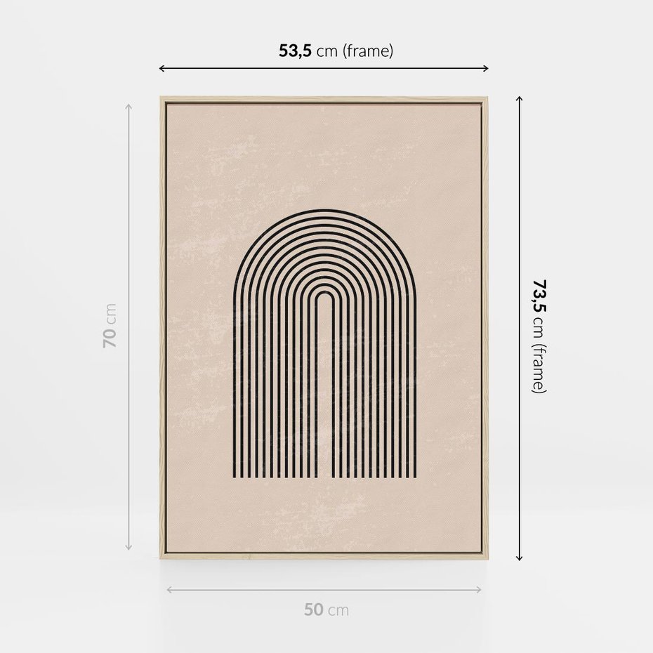 Obraz w ramie 50x70 - Migocące Echa - abstrakcyjne linie, geometria - rama drewno