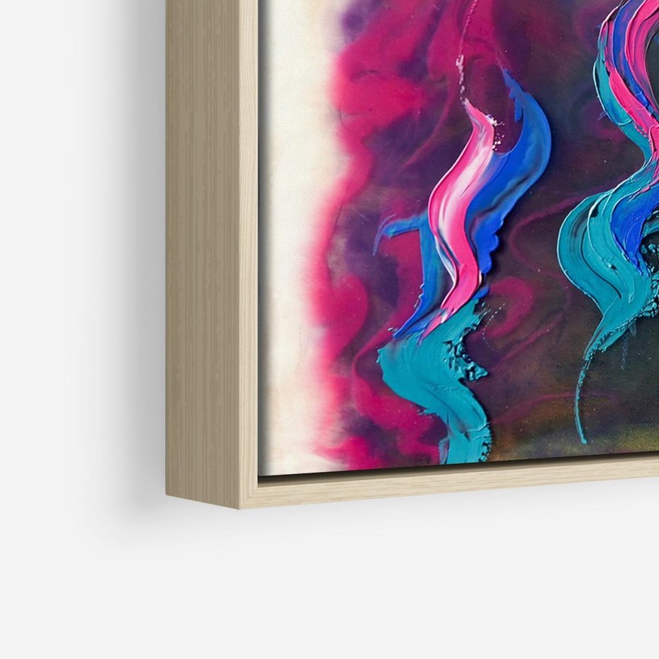 Obraz w ramie 120x80 - Bujna Ekspresja - grafika komputerowa, przypomina obraz olejny - rama drewno