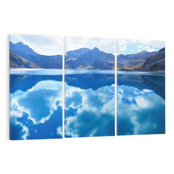 Obraz na płótnie 120x80 - Jezioro - Góry, chmury i niebo - jezioro, góry