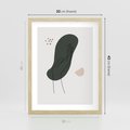 Plakat w ramie 30x40 - Tajemnicze Impulsy - szkic jedną linią, one lone - rama drewno